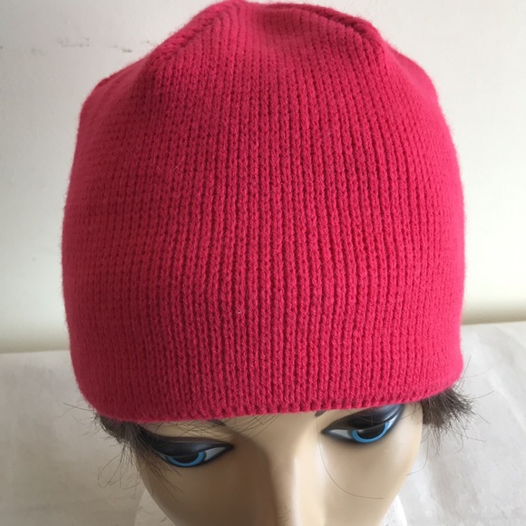The North Face beanie pink knit hat One size cute Barbie pink! - Picture 2 of 8